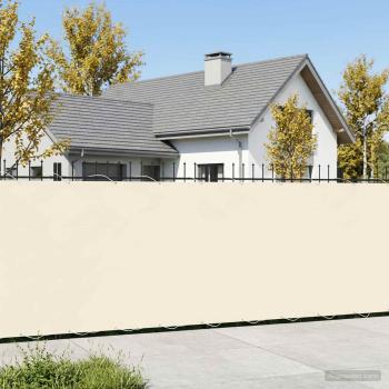 Balkon Sichtschutz 1,5 x 15 m Stoff mit PU-Beschichtung Creme