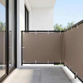 Balkon-Sichtschutz 1,5 x 15 m Stoff mit PU-Beschichtung Taupe