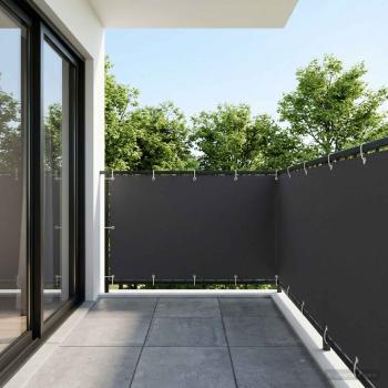 ARDEBO.de - Balkon-Sichtschutz 1,5 x 15 m Stoff mit PU-Beschichtung Schwarz