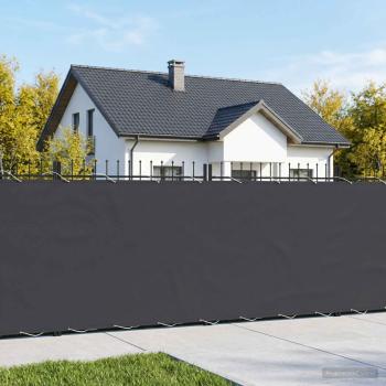 Balkon-Sichtschutz 1,5 x 15 m Stoff mit PU-Beschichtung Schwarz
