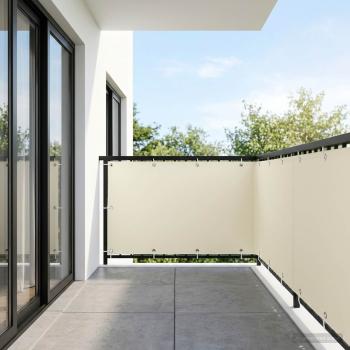 ARDEBO.de - Balkon-Sichtschutz 1,5 x 25 m Stoff mit PU-Beschichtung Creme