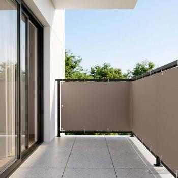 Balkon-Sichtschutz 1,5 x 25 m Stoff mit PU-Beschichtung Taupe
