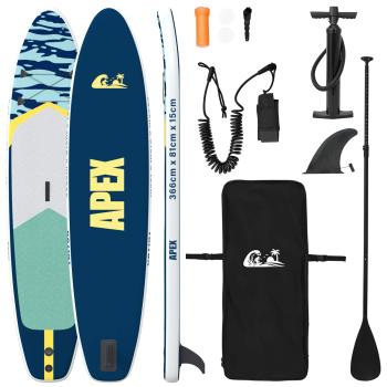 Aufblasbares Stand Up Paddle Board APEX 366 x 81 x 15 cm Blau