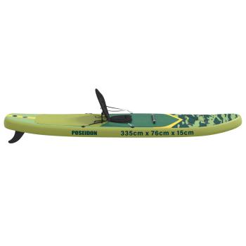 SUP Board mit Sitz 2-in-1 POSEIDON 335 x 76 x 15 cm Grün für