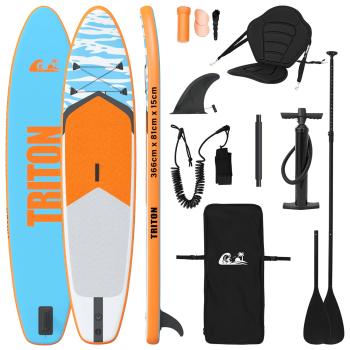 SUP Board mit Sitz 2-in-1 TRITON 366 x 81 x 15 cm Blau für