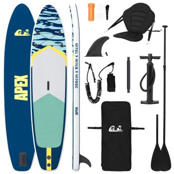 SUP Board mit Sitz 2-in-1 APEX 366 x 81 x 15 cm Blau für
