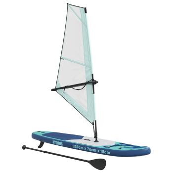 Aufblasbares SUP-Board mit Segel HYDROS 330 x 76 x 15 cm T?rkis