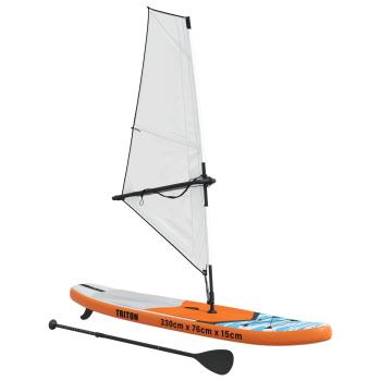 Aufblasbares SUP-Board mit Segel TRITON 330 x 76 x 15 cm Blau
