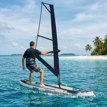 ARDEBO.de - Aufblasbares SUP-Board mit Segel APEX 330 x 76 x 15 cm Blau