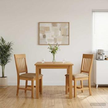 ARDEBO.de - Esszimmerstuhl 2 Stk. Massivholz Eiche Beige 45 x 59 x 92 cm