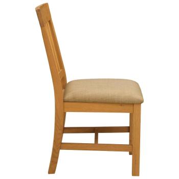 Esszimmerstuhl 2 Stk. Massivholz Eiche Beige 45 x 59 x 92 cm