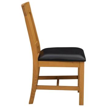 Esszimmerstuhl 2 Stk. Massivholz Eiche Schwarz 45 x 59 x 92 cm