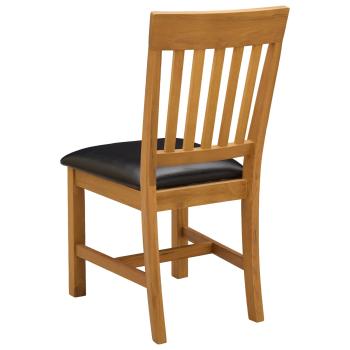 Esszimmerstuhl 2 Stk. Massivholz Eiche Schwarz 45 x 59 x 92 cm