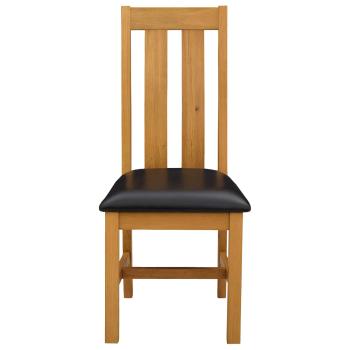 Esszimmerstuhl 2 Stk. Massivholz Eiche Schwarz 45 x 54 x 100 cm