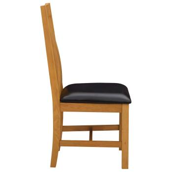 Esszimmerstuhl 2 Stk. Massivholz Eiche Schwarz 45 x 54 x 100 cm