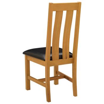 Esszimmerstuhl 2 Stk. Massivholz Eiche Schwarz 45 x 54 x 100 cm