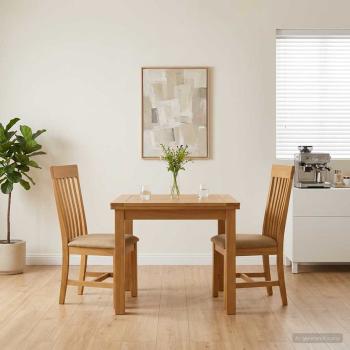 ARDEBO.de - Esszimmerstuhl 2 stk. Massivholz Eiche Beige 45 x 59,5 x 100 cm