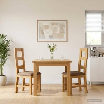 ARDEBO.de - Esszimmerstuhl 2 Stk. Massivholz Eiche Grau 45 x 51 x 105 cm