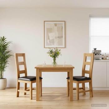 ARDEBO.de - Esszimmerstuhl 2 Stk. Massivholz Eiche Schwarz 45 x 51 x 105 cm
