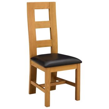 Esszimmerstuhl 2 Stk. Massivholz Eiche Schwarz 45 x 51 x 105 cm