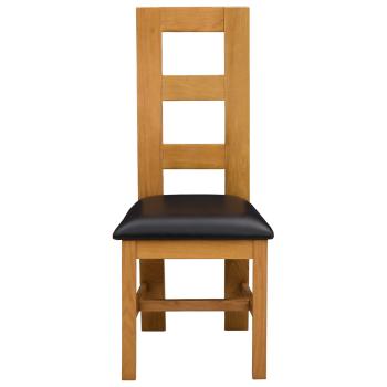 Esszimmerstuhl 2 Stk. Massivholz Eiche Schwarz 45 x 51 x 105 cm