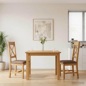 ARDEBO.de - Esszimmerstuhl 2 stk. Massivholz Eiche Grau 45 x 54 x 105 cm