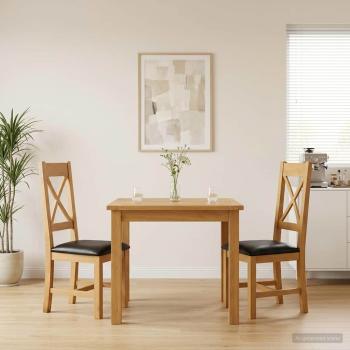 ARDEBO.de - Esszimmerstuhl 2 Stk. Massivholz Eiche Schwarz 45 x 54 x 105 cm