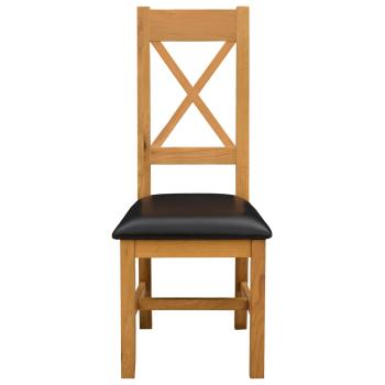 Esszimmerstuhl 2 Stk. Massivholz Eiche Schwarz 45 x 54 x 105 cm