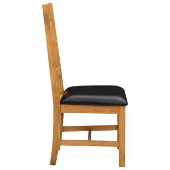 Esszimmerstuhl 2 Stk. Massivholz Eiche Schwarz 45 x 54 x 105 cm