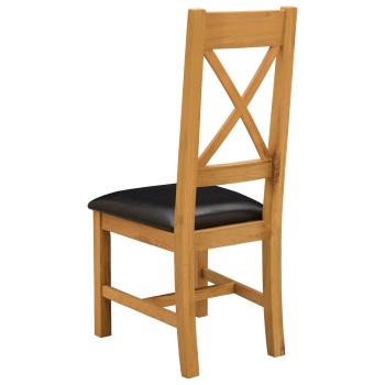 Esszimmerstuhl 2 Stk. Massivholz Eiche Schwarz 45 x 54 x 105 cm