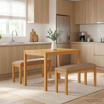 ARDEBO.de - Esstischbank 95 x 32 x 45 cm Massivholz Eiche Grau