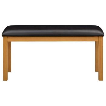 Esstischbank 95 x 32 x 45 cm Massivholz Eiche Schwarz
