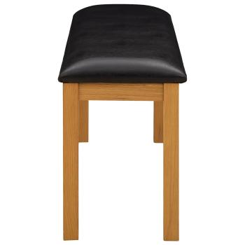 Esstischbank 95 x 32 x 45 cm Massivholz Eiche Schwarz