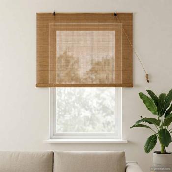 ARDEBO.de - Rollo Braun 140 x 160 cm Bambus