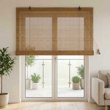 ARDEBO.de - Rollo Braun 150 x 220 cm Bambus