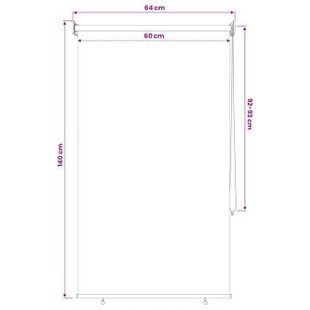 Außen-Rollos mit UV-Schutz Creme 65 x 140 cm (B x H) Polyester
