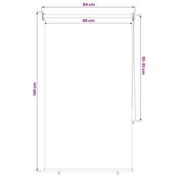 Außen-Rollos mit UV-Schutz Creme 85 x 140 cm (B x H) Polyester