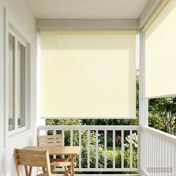 ARDEBO.de - Außen-Rollos mit UV-Schutz Creme 100 x 230 cm (B x H) Polyester