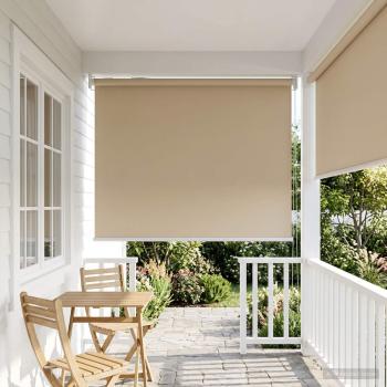 ARDEBO.de - Außen-Rollos mit UV-Schutz Beige 100 x 230 cm (B x H) Polyester