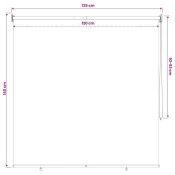 Außen-Rollos mit UV-Schutz Beige 125 x 140 cm (B x H) Polyester