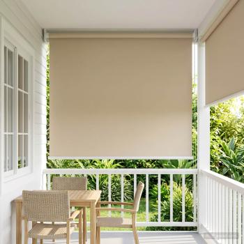ARDEBO.de - Außen-Rollos mit UV-Schutz Beige 100 x 230 cm (B x H) Polyester