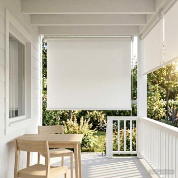 ARDEBO.de - Außen-Rollos mit UV-Schutz Weiß 100 x 230 cm (B x H) Polyester