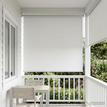 ARDEBO.de - Außen-Rollos mit UV-Schutz Weiß 100 x 230 cm (B x H) Polyester