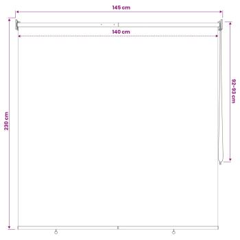 Außen-Rollos mit UV-Schutz Schwarz 145 x 230 cm (B x H)
