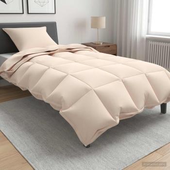 ARDEBO.de - Bettdecke 140 x 220 cm Für alle Jahreszeiten Kapokfaser Beige
