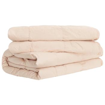 Bettdecke 220 x 260 cm Für alle Jahreszeiten Kapokfaser Beige