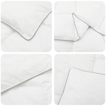 Duvet- und Kopfkissen-Set Weiß 140 x 200 cm Bambusfaser