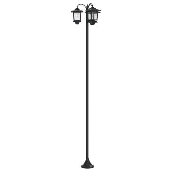 3-Kopf Laternenpfahl Schwarz 16 x 16 x 187 cm Aluminium und ABS