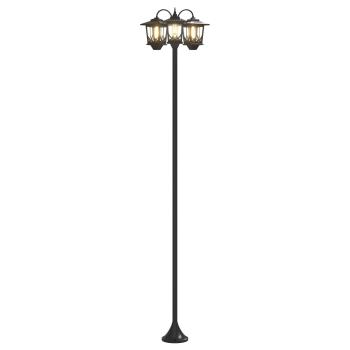 3-Kopf Laternenpfahl Schwarz 16 x 16 x 187 cm Aluminium und ABS