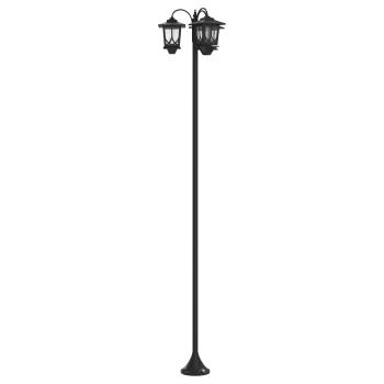 3-Kopf Laternenpfahl Schwarz 16 x 16 x 187 cm Aluminium und ABS